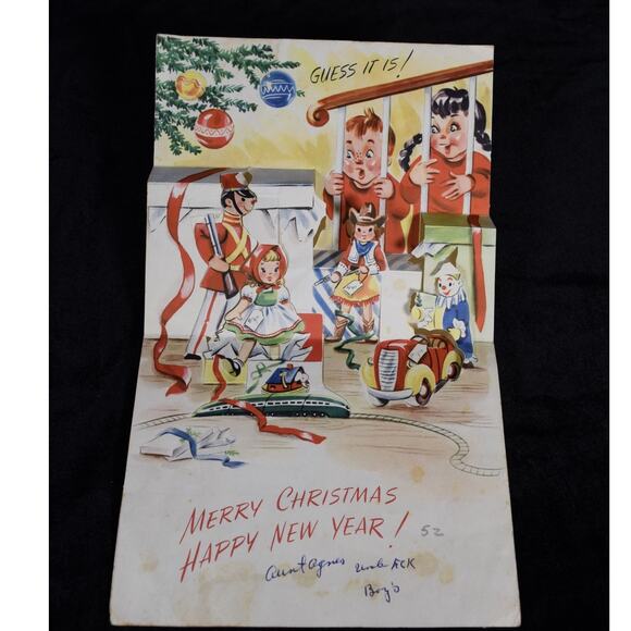 3 Vintage 1950 - 1960 Greeting Cards for Children Christmas Birthday Pop-up - Picture 3 of 16
